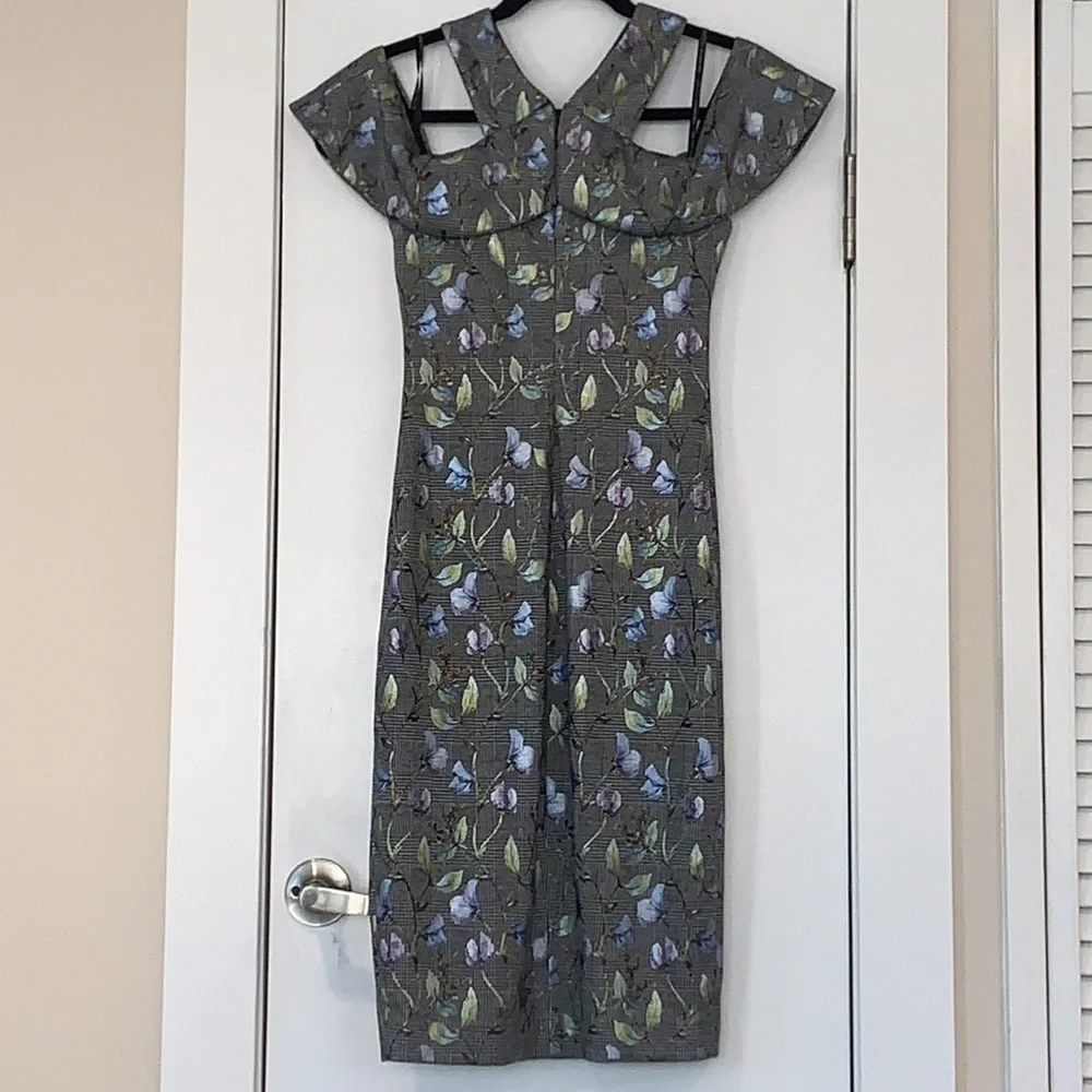 NWOT RACHEL Rachel Roy Jolie Dress Plaid Floral XS - Picture 7 of 11
